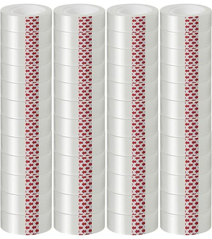 48 Rolls Transparent Tape Refills, Clear Tape Dispenser Refill Rolls, Glossy Gift Wrap Tapes for Office, School, Home, 3/4 x 800 Inches