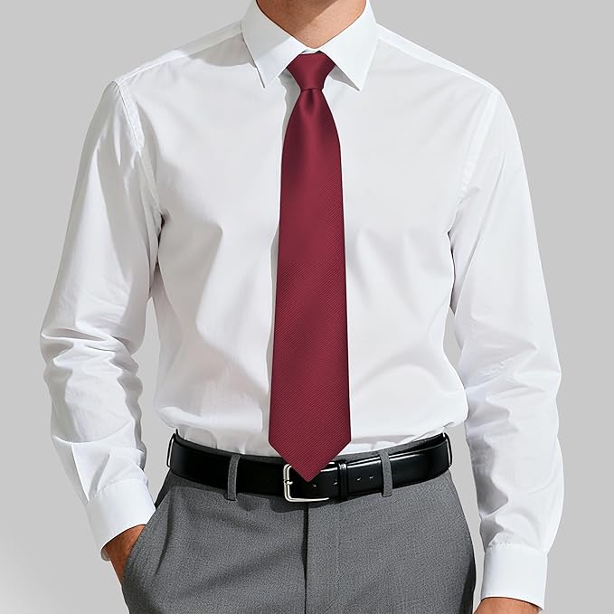 Fineknot Black Ties for Men, Formal Neckties for Men, Solid Color Mens Ties for Business, Wedding, Party, Mens Neck Tie