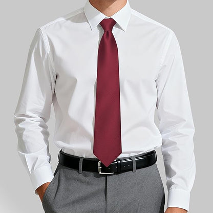Fineknot Black Ties for Men, Formal Neckties for Men, Solid Color Mens Ties for Business, Wedding, Party, Mens Neck Tie