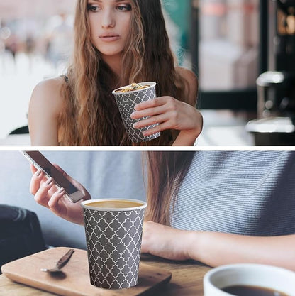 Lamosi Coffee Cups 10 oz 200 Pack, Disposable Paper Coffee Cups, Disposable Cups,10 oz Hot Cup,10oz Paper Insulated Cup for Cold Hot Drinks (No Lids)