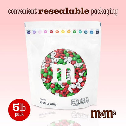 M&M’S WORLD Christmas Milk Chocolate Candy - 5 Pounds of Holiday Color Chocolate Bulk For Christmas Candy Bags, Decorations, and More
