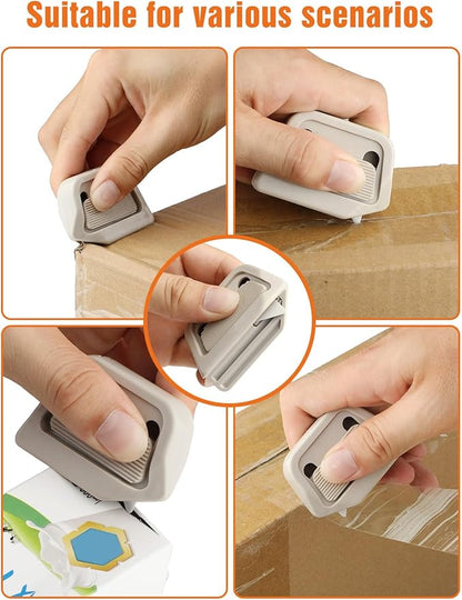 2 PACK Magnetic Box Cutter, Retractable Utility Knife with Ceramic Blade, Stays Sharp Up to 10X Longer, Safe for Kids,Home and Office, Cardboard Cutting Tool