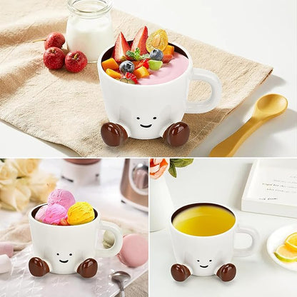 Coffee Mugs,Cute funny Mug For Women, 12.8oz/380ml Unique Ceramic Coffee Tea Cups, Office Mug Gift (chocolate)
