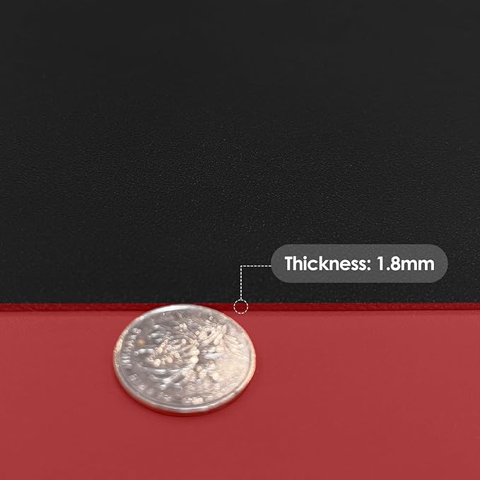 Leather Table Cover,1.8mm Thick,24x60 Inch Desk Cover,Large Desk Mat,Table Protector,Table Cover Protector,Desk Protector,Table Pad,(Black+Wine Red,24x60)