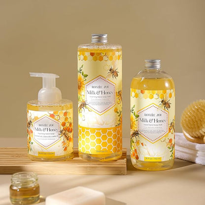 ROMIIE ZOI Foaming Hand Soap Refill, Milk & Honey, Gentle & Moisturizing Formula, 1 L/ 33.8 FL OZ