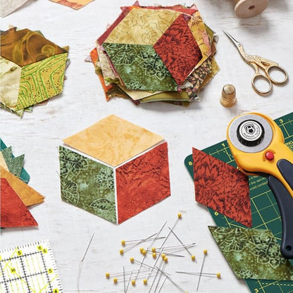 39 Pcs Rotary Cutter Set - Quilting Kit incl. 45mm Fabric Cutter, 5 Extra Rotary Blades, A4 Cutting Mat, Craft Knife Set, Quilting Ruler and Sewing Clips, Ideal for Crafting, Sewing, Patchworking
