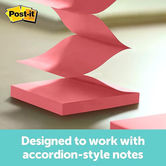 Post-It Pop-up Notes Dispenser, 3x3 in, Black Base Clear Top, Pack Includes a 45-Sheet Pad (WD-330-BK) (Pack of 6)