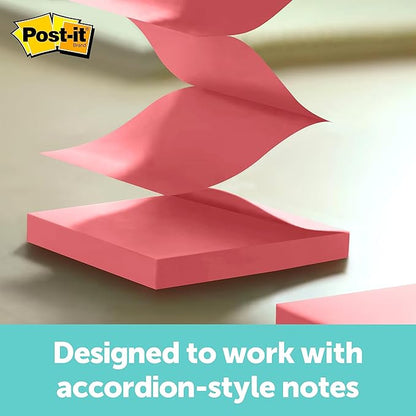 Post-It Pop-up Notes Dispenser, 3x3 in, Black Base Clear Top, Pack Includes a 45-Sheet Pad (WD-330-BK) (Pack of 6)