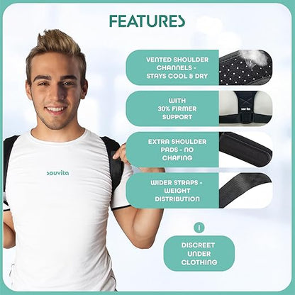 Posture Corrector for Women & Men - Fully Adjustable Back Brace Posture Corrector for Men & Women - Shoulder Brace - Back Straightener - Shoulder Support - Neck, Upper and Mid Spine Support
