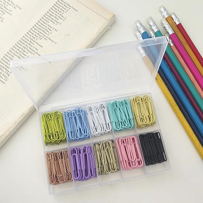 Medium Paper Clips 33 mm/1.3 Inch Size 300 Pcs PaperClips Assorted Colored for Home, School and Office Use