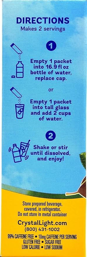 Crystal Light On The Go Sticks - 20oz Water Bottle Size - 30ct Boxes (Pack of 4) - Iced Tea