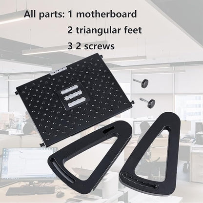 Foot Rest for Under Desk at Work,Ergonomic 6-Height Adjustable Footstool，Under Desk Footrest with Foot Massage Roller,Chair Footstool for Leg (Black)
