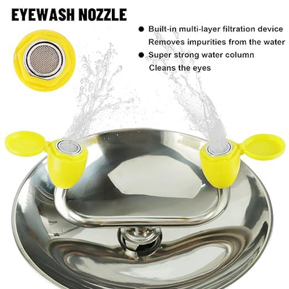 Eye Wash Station Emergency Wall-Mounted - Yeipower Portable First Aid Eyewash Station Kit Stainless Steel Eye Irrigation