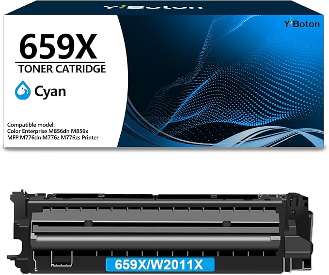 659X Cyan Toner Cartridge Remanufactured 659X W2011X Toner Cartridge Compatible with Color Enterprise M856dn M856x MFP M776dn M776z M776zs Printer(Newly Upgraded Version 5.0 chip)
