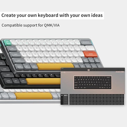 nuphy Air60 V2 Portable Wireless Keyboard 60% Low Profile Mechanical Keyboard Support QMK/VIA Compatible with Windows/mac OS/Linux Supports Bluetooth 5.1/2.4GHz/Wired (USB-C) Gateron Wisteria Switch