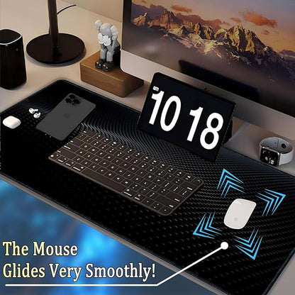 Mouse Pad Gaming Mousepad 31.5x11.8 Inch - 3mm Durable Fabric with Non-Slip Base, Waterproof Surface & Reinforced Edges for Gamers, Work Desks and Streaming Setups(Sci-Fi Lines)