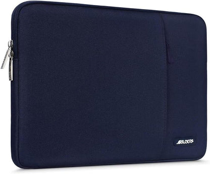 MOSISO Laptop Case 13.3 inch, 13-13.3 inch Laptop Sleeve Compatible with MacBook Air/Pro 13/Pro 14 M5 M4 M3 M2 M1, HP Dell ASUS Lenovo,Polyester Vertical Computer Sleeve Bag with Pocket, Navy Blue