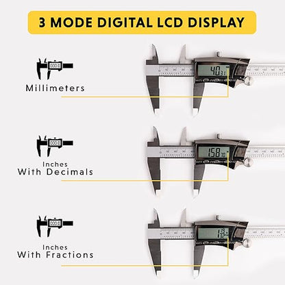 General Tools Digital Caliper 14712 - 12" Caliper Measuring Tool - Stainless Steel Ruler