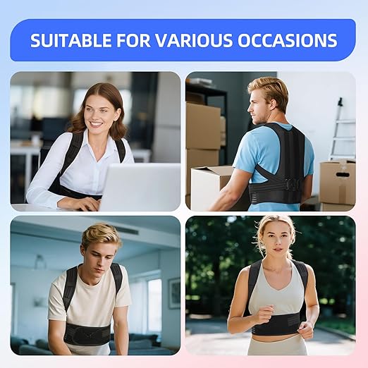 babaka Posture Corrector for Women and Men, Adjustable Full Back Support, Upper and Lower Back Pain Relief, Back Brace, Shoulder Straightener, Scoliosis, Hunchback, Thoracic, Spine Corrector (X-Large, Waist: 33''-44'')