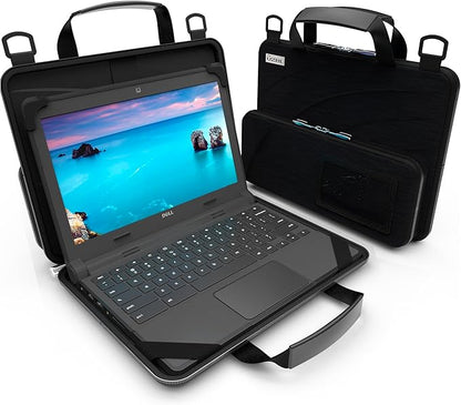 UZBL 11-11.6 Inch Always-on Chromebook Protective Hard Case with Accessory Pouch and Adjustable Shoulder Stra (20 Pack)