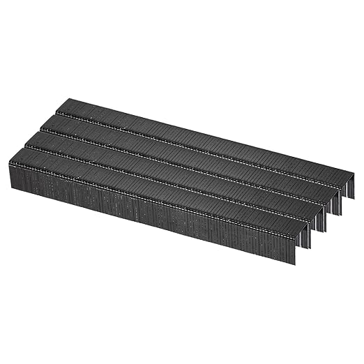 uxcell 20 Gauge Narrow Crown Staples 7/16" x1/2", 2000Pcs Galvanized Steel for Pneumatic, Electric Stapler, Black