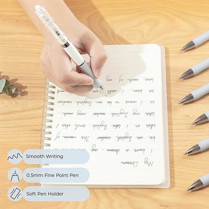 M&G 3 Pcs Gel Pens, 0.5mm Fine Point Smooth Writing Black Ink Gel Pens, Quick Dry Gel Ink Pens Large Capacity with Anti-Slip Grip, Ideal for Journaling Supplies School & Office