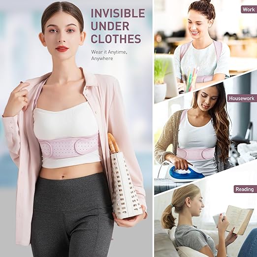 Posture Corrector For Women, Adjustable Back Brace For Posture, Back Posture Corrector Providing Pain Relief From Lumbar, Neck, Shoulder, And Clavicle, Back (S/M Upper Waist 27-35 Inch)