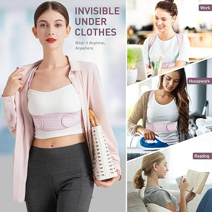 Posture Corrector For Women, Adjustable Back Brace For Posture, Back Posture Corrector Providing Pain Relief From Lumbar, Neck, Shoulder, And Clavicle, Back (S/M Upper Waist 27-35 Inch)