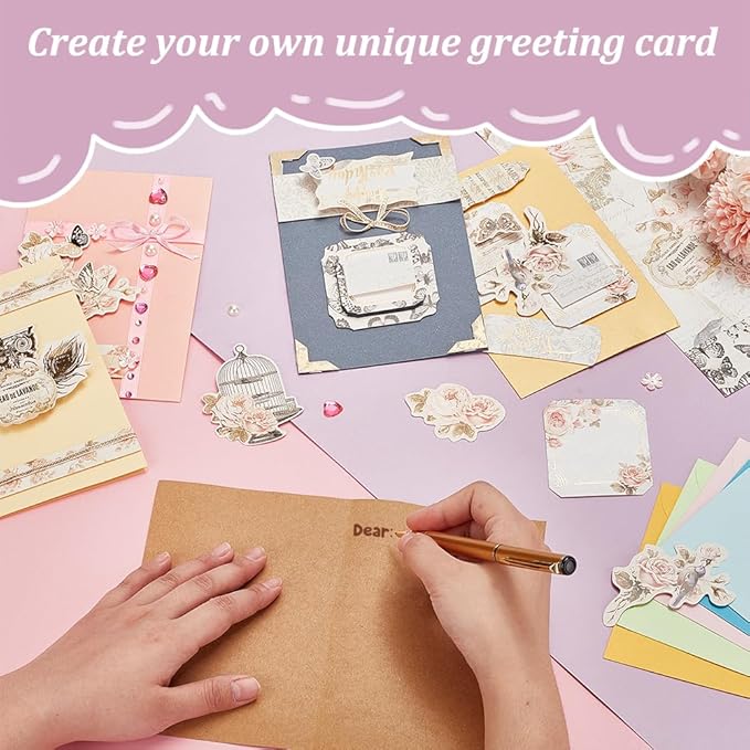 AHANDMAKER DIY Envelope & Card Making Kits, Handmade Greeting Card Sets Make Your Own Card Crafts Teacher Appreciation Cards for Valentine's Christmas Birthday Present Classroom Exchange Gift