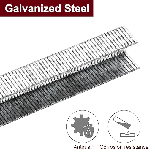 uxcell 22 Gauge Narrow Crown Staples 3/8" x5/16, 5000Pcs Galvanized Steel for Pneumatic, Electric Stapler, White