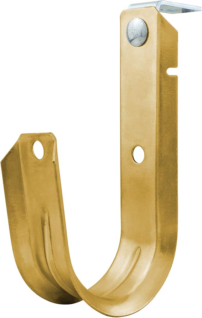 2 Inch Heavy Duty Metal Cable & Wire Support J-Hook Hangers with Angle Clip for Horizontal Surfaces (Ceilings, Beams‚Ķ) & 1/4 inch Threaded Rod for Cable & Wire Management
