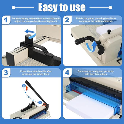 12 in Heavy-Duty Guillotine Paper Cutter, Paper Trimmer, Industrial-Grade Steel Blade, Dual Safety Lock Protective Cover, Cuts Cardstock, Posters Bulk Paper for Office, School Crafting”