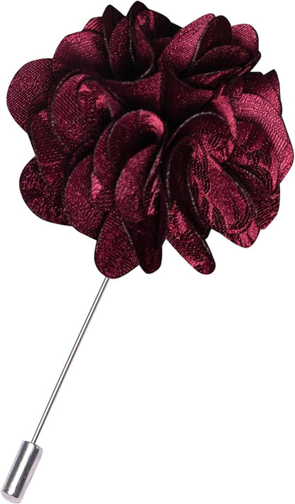 JEMYGINS Mens Floral Tie and Lapel Pin Necktie Pocket Square and Tie Clip with Sets for Business Casual 4PCS