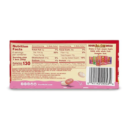 Sun-Maid Strawberry & Vanilla Yogurt Coated Raisins - (6 Pack) 1 oz Snack-Size Box - Yogurt Covered Dried Fruit for Lunches and Back to School Snacks