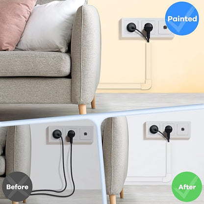 306in Cord Hider Kit, Cord Covers for Wires on Wall, Paintable Wire Cover for Cords, Cable Hider for Wall Mounted TV, White Cord Concealer, Cable Raceway Wire Management, 18xL17in x W0.95in x H0.55in