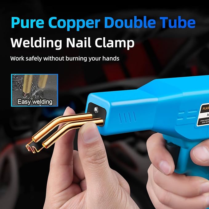200W Plastic Welder, 2000PCS Staples 10PCS Sandpaper, Plastic welding Kit, Plier Custom Carry Case, Plastic Repair Car Bumper Repair Simplicity Of Use (Blue)