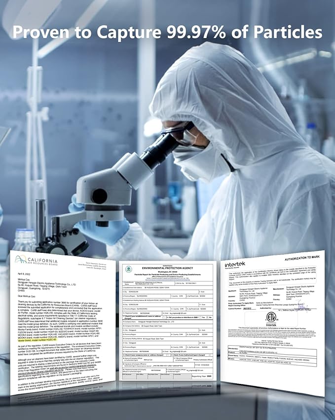 VEWIOR Air Purifiers For Home Large Room Up To 2200 sqft H13 HEPA Air Purifiers Filter With Fragrance Sponge Timer Washable Filter Cover,15 DB Quiet Air Cleaner For Pets Dander Smell Smoke Pollen