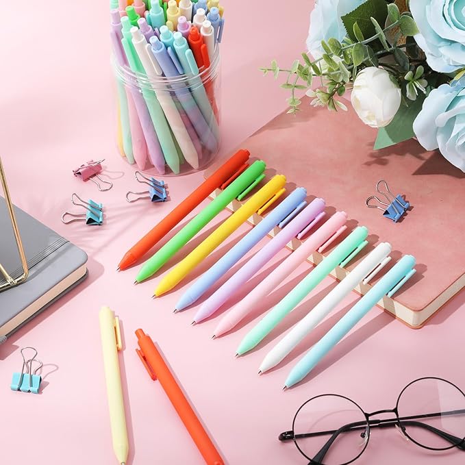 Crtiin Gel Ink Pens Bulk, Black Ink 0.5mm Fine Point Retractable Pen Smooth Writing Office School Supplies for Teacher Server Operation Christmas Charity Donation Thanksgiving