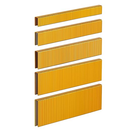 18 Gauge 1/4" Narrow Crown Staples (1-1/2",1-1/4" 1", 3/4", 1/2"), 2000 pcs Galvanized Assorted Sizes for 18 GA Pneumatic or Electric Stapler or Staple Gun,Project Pack (Assembly 2000)