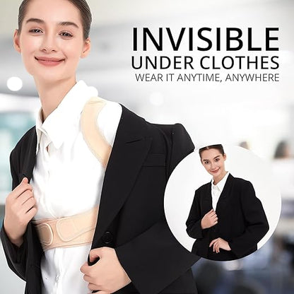 Back Posture Corrector for Women: Adjustable Shoulder Posture Brace Straightener Pain Relief (Small/Medium)