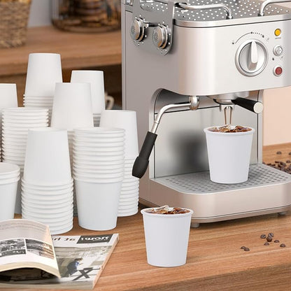 100 Count 5 oz Bathroom Cups, 5 oz Disposable Paper Cups, Small Mouthwash Cup, 5 Ounce Mini White Espresso Cups for Party, Travel, Picnic