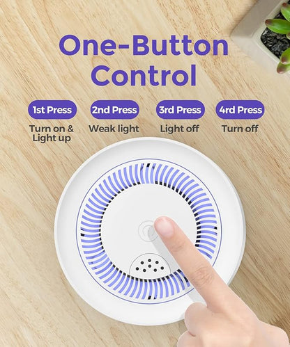 Small Air Purifier for Home Bedroom, Personal Desk Mini Air Purifier, Room Hepa Air Purifier Fresheners Cleaner for Dorm, Pets, Smoke, Desktop, Office (White)