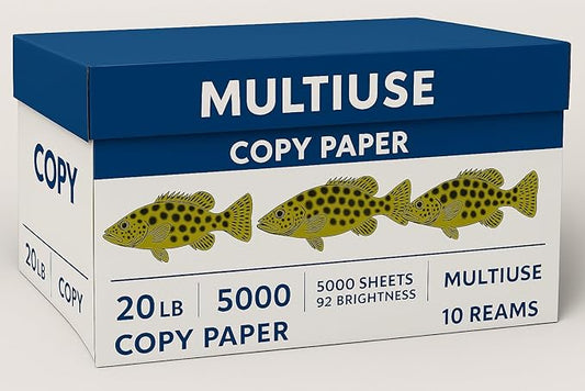 Multiuse Copy Paper, 20 lb, 5000 Sheets, 92 Brightness, 10 Reams