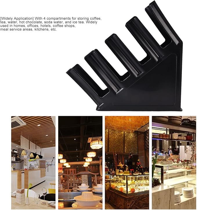 Alvinlite Commercial Cup Holder, 4-Section Slanted Countertop Cup and Lid Organizer, Dispenser Organizer Disposable Cup Lid Holder for Coffee Station Counter