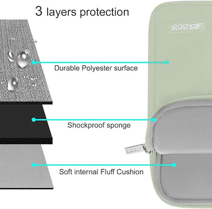 MOSISO Laptop Case 13.3 inch, 13-13.3 inch Laptop Sleeve Compatible with MacBook Air/Pro 13/Pro 14 M5 M4 M3 M2 M1, HP Dell ASUS Lenovo,Polyester Vertical Computer Sleeve Bag with Pocket, Sage Green