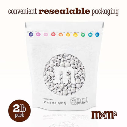 M&M’S WORLD Mrs. and Mrs. Milk Chocolate Candy, 2 lbs Bulk Candy for Wedding Decorations, Unique Favors, or Cake Topper