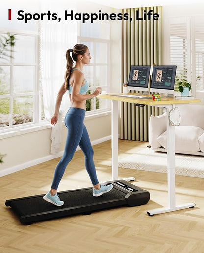 SANODESK Electric Standing Desk 48 x 30 Inches Whole-Piece Desktop Height Adjustable Stand Up Desk w/6-Button Controller Ergonomic Computer Desk for Home Office, White Frame + Natural Tabletop