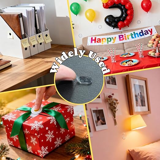 COMELY Nanoparticle Adhesive Sticky Dots: 0.31" * 0.51" 300 PCS Double Sided Removable High-Strength Nano Glue - No Trace Strong Stick Tack for Office - Poster Picture Festival Decoration
