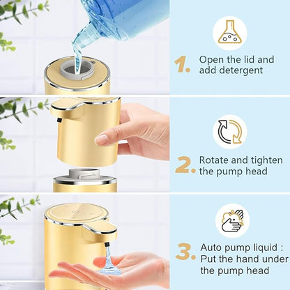 Automatic Liquid Soap Dispenser Bathroom Kitchen Dish Liquid Body Shampoo Shower Gel Hand Free Liquid Wall Mount Touchless Soap Dispenser 380ml Auto Liquid Dispenser Sylfu