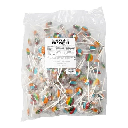 Clown Global Brands Rainbow Lollipops | 1,170 Count Bag | Gluten Free | Tutti Frutti Flavor | Great for Kids Parties